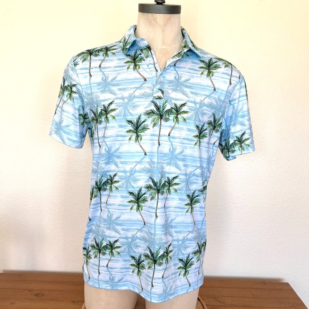 Yatta Golf Polo - Hawaiian - Light Blue - Size Medium